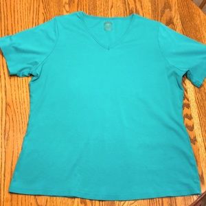 Women's turquoise Longtail T Short Sleeve V-Neck T-Shirt
